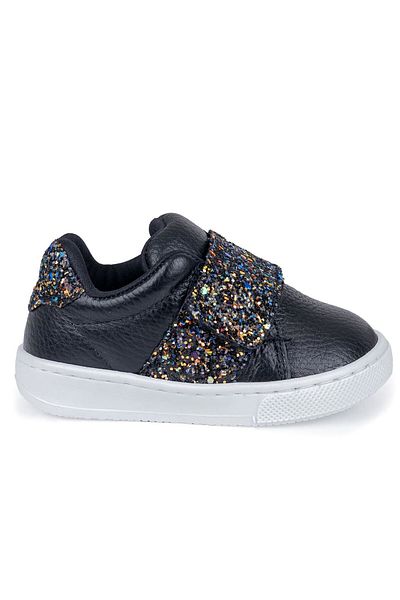 Merli&Rose Μαύρο Glitter Merli Girls' Sneaker - 115-28