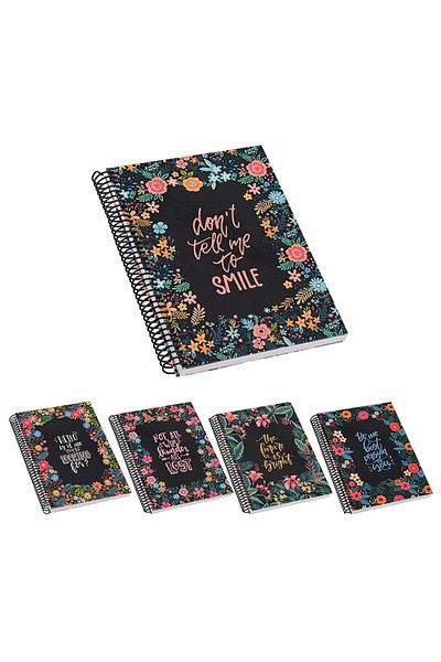 Mikro Flowers 17x24 120ypChecked School Notebook