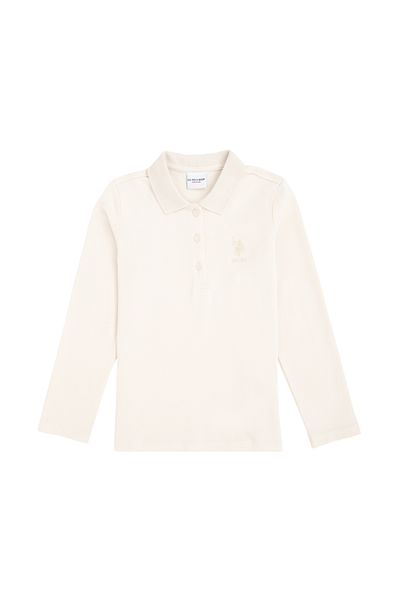 U.S. Polo Assn. Girl's Cream Polo Neck Basic Sweatshirt 50296377 -Vr071