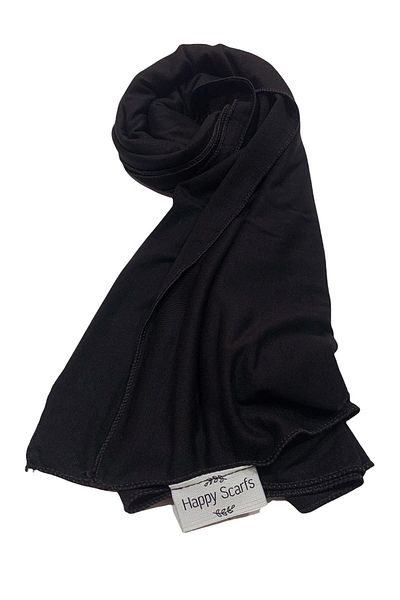 Happy Scarfs Χτενισμένο Βαμβακερό Σάλι - Μαύρο