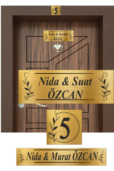 sıradışıhediyem elit model kapı isimliği  kapı numarası ve posta kutusu isimliği (azarbaycan ve arapça yazılabilir)