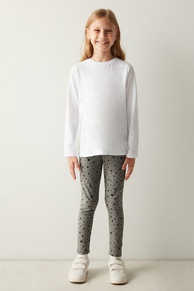 Penti Girl's Mini Star Gray Melange Tights