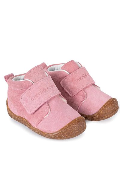 Merli&Rose Pink Suede Baby Girl First Step Boots - 101-11