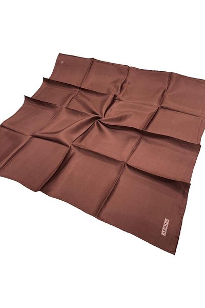 Armine Απλό Μεταξωτό Φουλάρι - 60 Κόκκινο Καφέ Twill