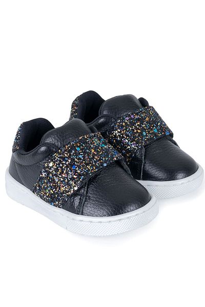 Merli&Rose Μαύρο Glitter Merli Girls' Sneaker - 115-28