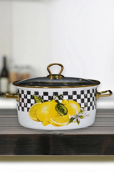 PR HOME Lemon Enamel Frying Pan 22 cm