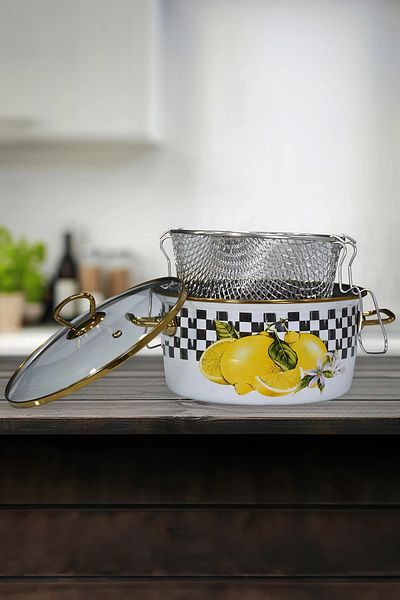 PR HOME Lemon Enamel Frying Pan 22 cm