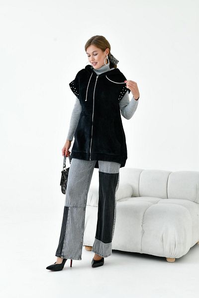 FTZ WOMEN Women's Cashmere Stone Vest Black 30955