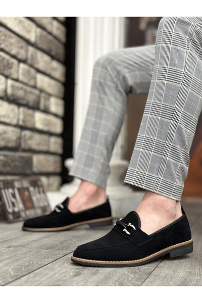 BOA BA0009 Suede Tasseled Corcik Black Hook Buckle Classic Men's Shoes
