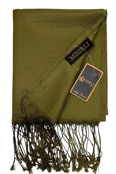 Mısırlı Σάλι Silk Look - Army Green