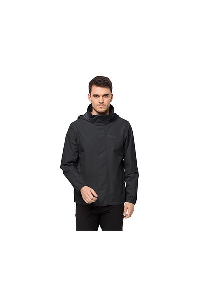 Jack Wolfskin Stormy Point 2L Jkt - Men's Black Outdoor Coat (Water and Windproof)
