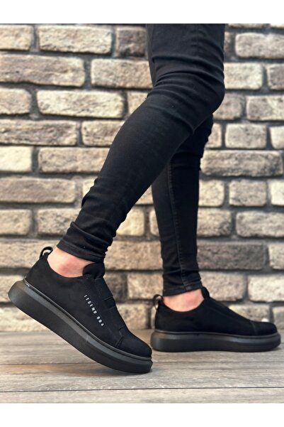 BESKAR BA0307 BOA Μαύρα δερμάτινα ανδρικά παπούτσια casual από συνθετικό δέρμα – Αντιολισθητική σόλα