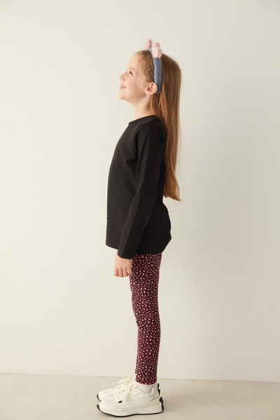 Penti Çok Renkli Girl Bordeaux Mini Leopard Legging