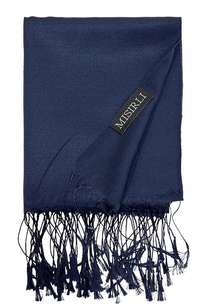 Mısırlı Σάλι Silk Look - Navy Blue