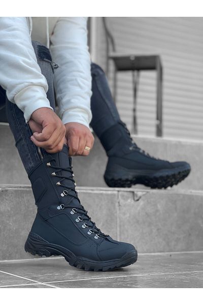 BOA BA0605 Black Nubuck - Lace-up Military Boots