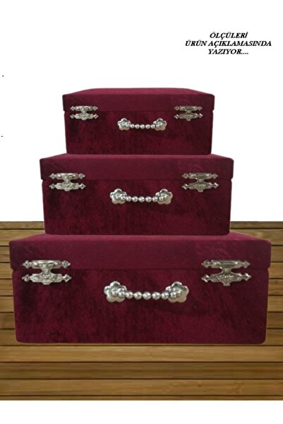 Hasret Çeyiz Sandık Gelin Damat Bavul Çanta Hurç Çeyiz Sandığı 3lü 0128