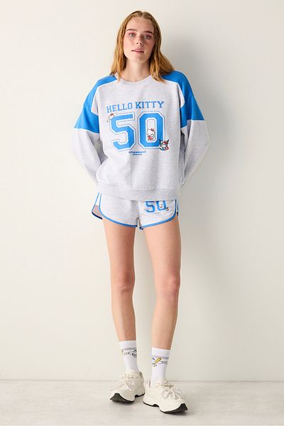 Penti Sanrio Printed Gray Melange Crew Neck Sweatshirt