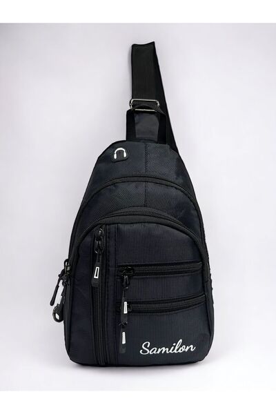 samilon Siyah Kulaklık Çıkışlı Günlük Omuz Ve Bel Çantası