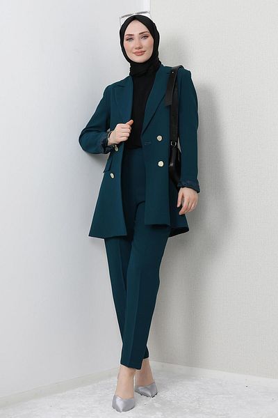 GİZ AGİYİM Premium Jacketed Suit Dark Petrol