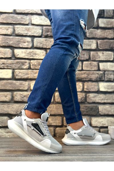 BOA BA0313 Γκρι άνετα casual ανδρικά παπούτσια - σόλα με μπαλόνι
