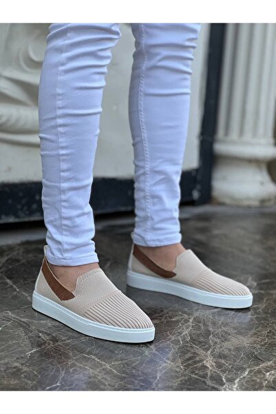 BESKAR KB 114 Μπεζ Πλεκτά Ανδρικά Παπούτσια Casual – Ελαφρύ Σχεδιασμό