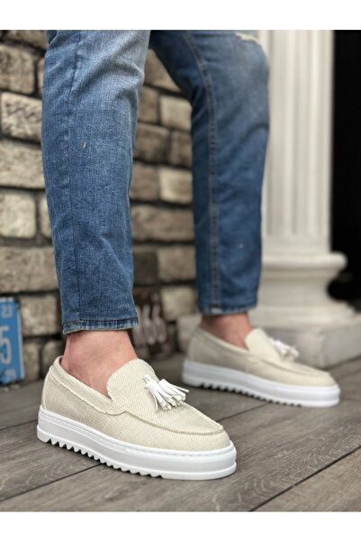 BESKAR BA0154 Erkek Beyaz Renk Sneaker Spor Ayakkabı – Ortopedik Destek