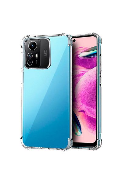 Fibaks جراب Redmi Note 12s وسادة هوائية كريستالية صلبة مضادة للصدمات وممتصة للصدمات وغطاء سيليكون شفاف