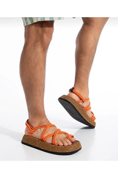 BOA BA0343 - Men's Bodrum Rope Orange Daily Sandals