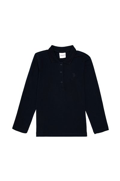 U.S. Polo Assn. Girl's Navy Blue Polo Neck Basic Sweatshirt 50296377 -Vr033