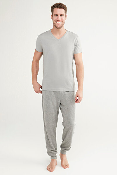 Penti Grey V-neck Ss Pantalon Set