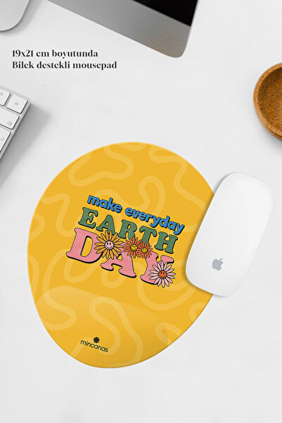 Mincanas Renkli Bilek Destekli Oval Mouse Pad Mouse Altlığı