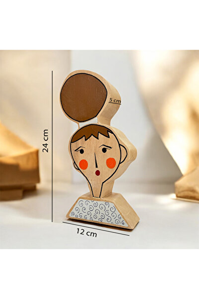 pinaart Saçları Toplamış Ihlamur Ağacından El Yapımı Figür – Tasarım Çift Yön...