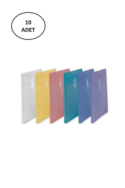 onixe كوميكس Bic22 A1866 ظرف مستندات بلاستيكي برباط 10 قطع