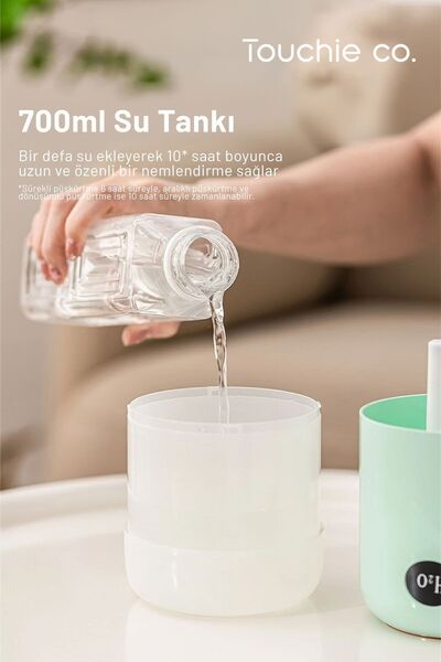 Touchie Co Hava Nemlendirici 700 ml Ultrasonik Buhar Makinesi | Aroma Difüzörü Aroma Terapi Toc 1003