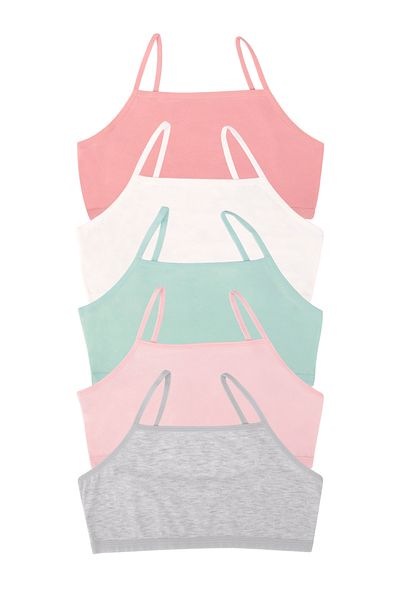 DOMİKİDS Girl's Cotton Bustier 5 Pack