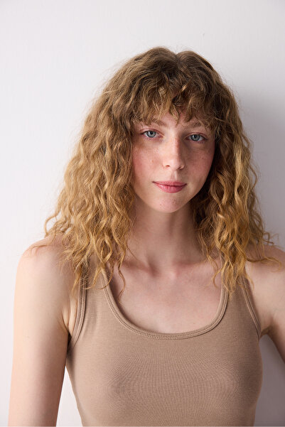 Penti Beige Rib Basic Cami Tank Top