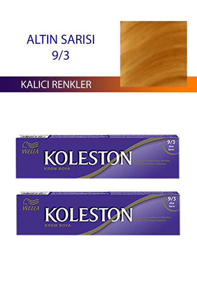 wella koleston 2 Adet Single Tüp Boya Saç Boyası Altın Sarısı 9/3