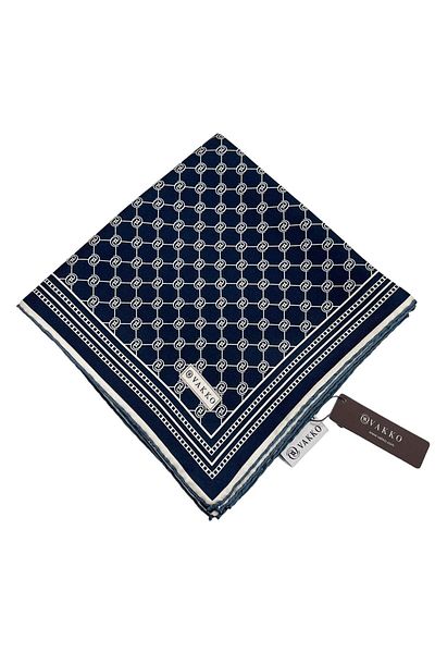 Vakko Eșarfă din mătase twill - Seria specială - Albastru închis