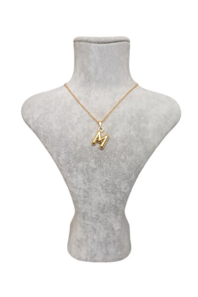 Mos Tespih Gold Letter Balloon m Necklace