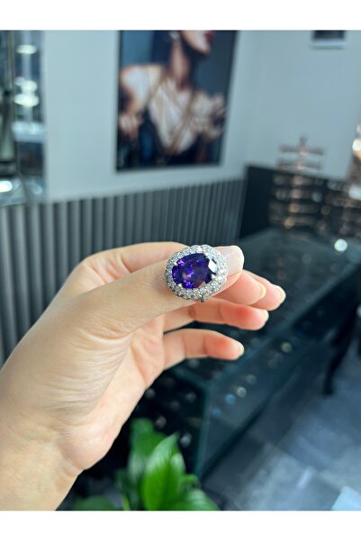 925Silver 925ayar gümüş Ametis yüzük