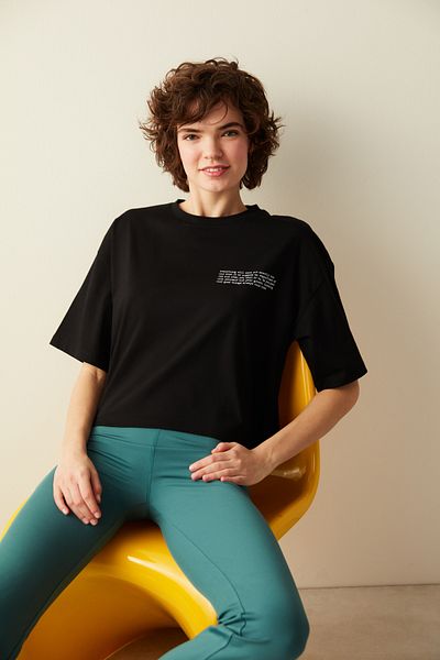 Penti Black Short Sleeve Crew Neck T-Shirt