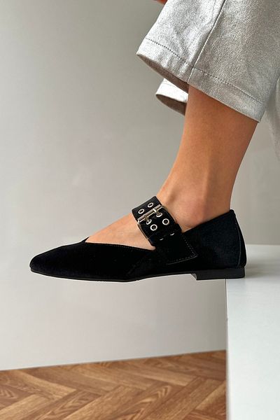 Mupa Shoes Balerini dama catifea neagra