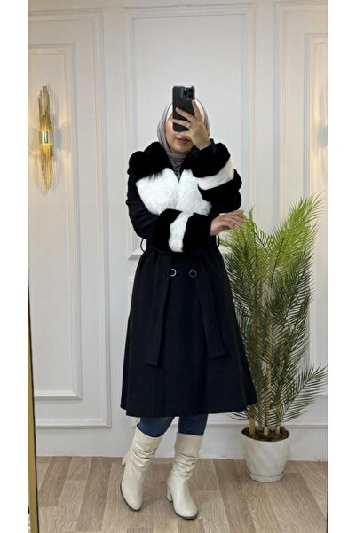 Tebrikler tekstil Χειμερινό κομψό γυναικείο μπουφάν - με βραχιόλι και γούνινο γιακά, Νέα σεζόν M9024