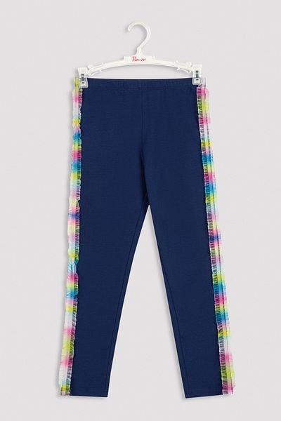 Penti Navy Blue Girl Frilly Trim Detailed Tights