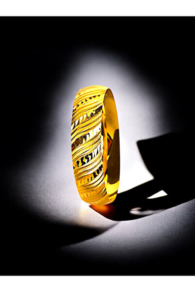 BEYZA DERELİ TAKI AKSESUAR 22 Ayar Fiziki Altın Kaplama 1.5 Cm Bilezik