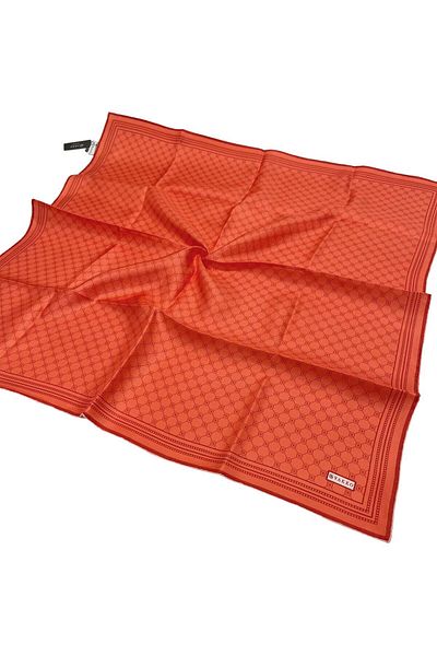 Vakko Special Series Twill Silk Scarf - Coral