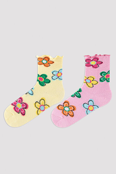 Penti Чорапи с флорални мотиви за момиче