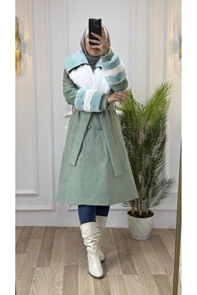 Tebrikler tekstil Winter Stylish Women's Jacket - with Bracelet and Collar Fur, New Season M9024