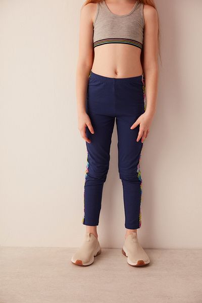 Penti Navy Blue Girl Frilly Trim Detailed Tights