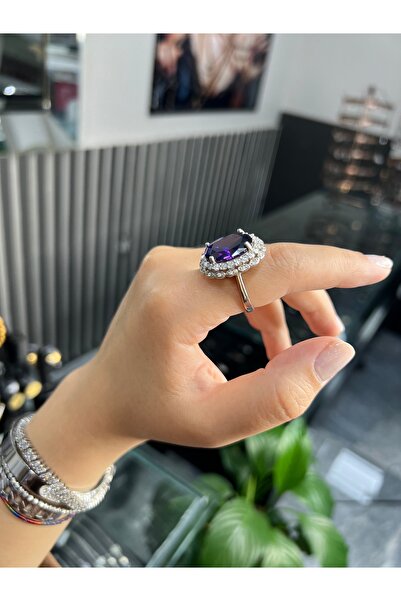 925Silver 925ayar gümüş Ametis yüzük